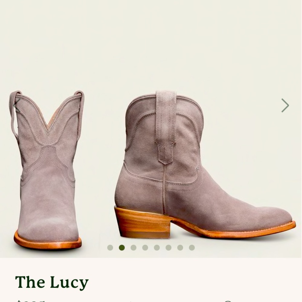 Tecovas The Lucy Western Ankle Boot in Grey Suede EUC